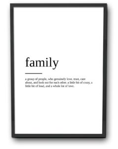 Personalised family definition poster print