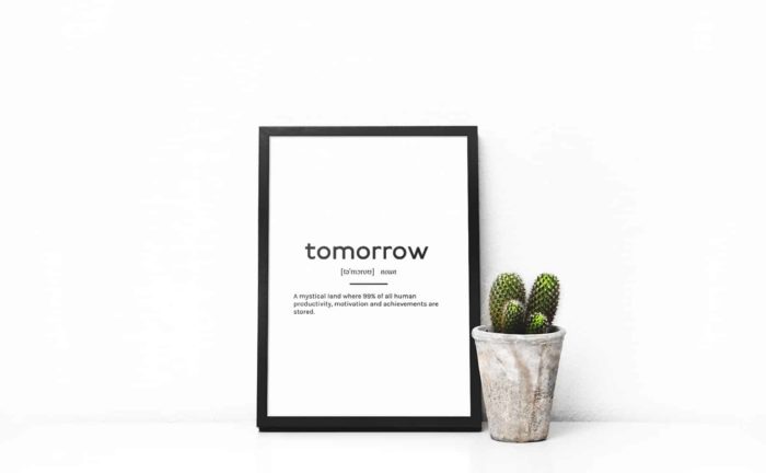 tomorrow definition poster in white