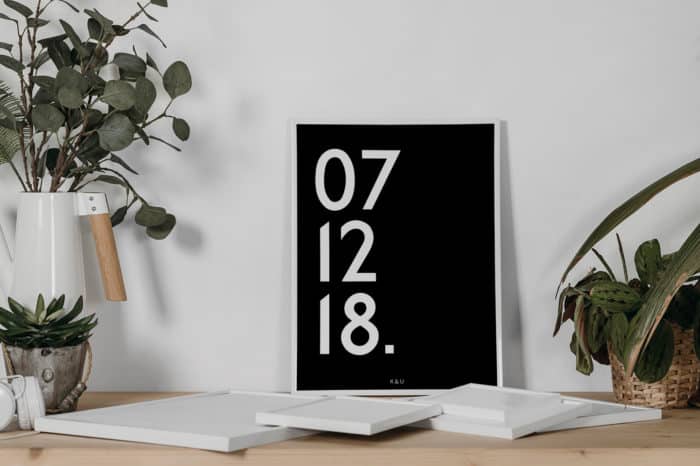 personalised special date poster black