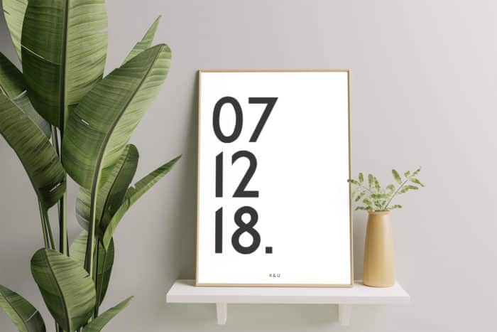 personalised special date poster white