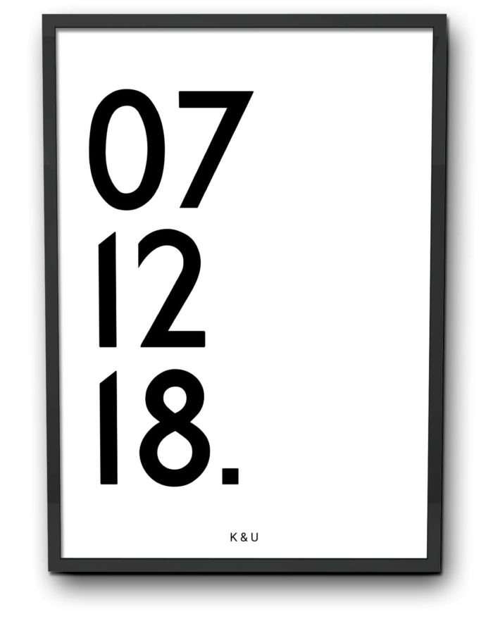 Personalised special date poster white storefront